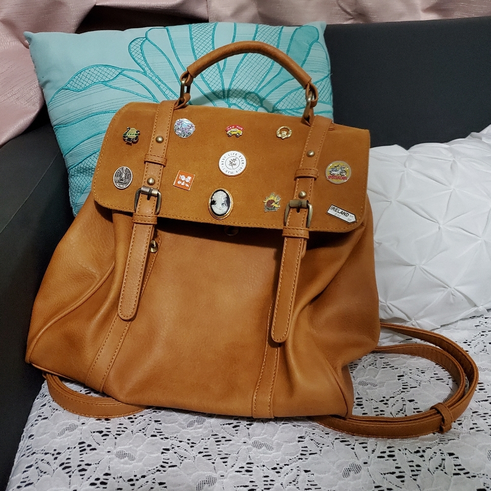 Mustard Yellow convertible Backpack to Bag